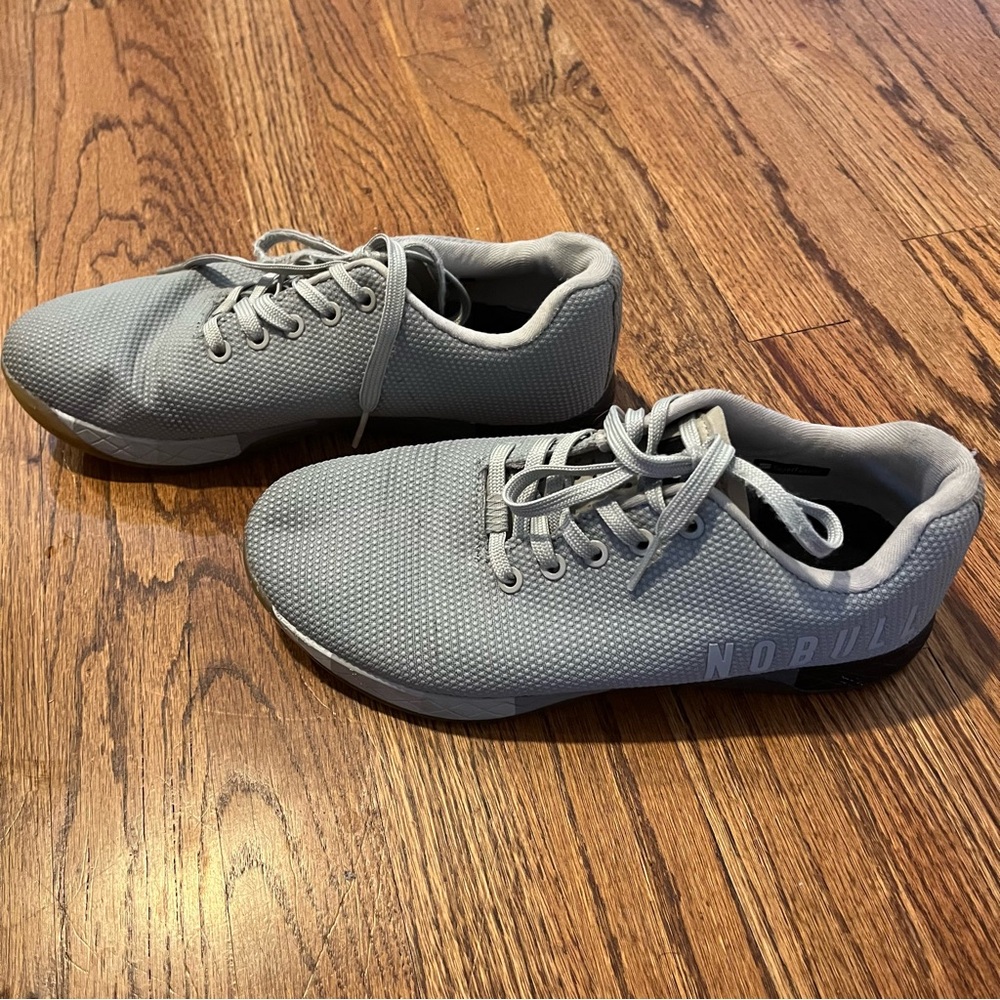 NOBULL Trainer SuperFabric Gray‎ Gum Sole CrossFit Gym Shoes Mens 8.5 Womens 10 - Picture 9 of 11